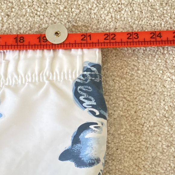 90s Vintage Crafted by Beach men Floral Drawstring Shorts White Size XXL - Picture 5 of 16